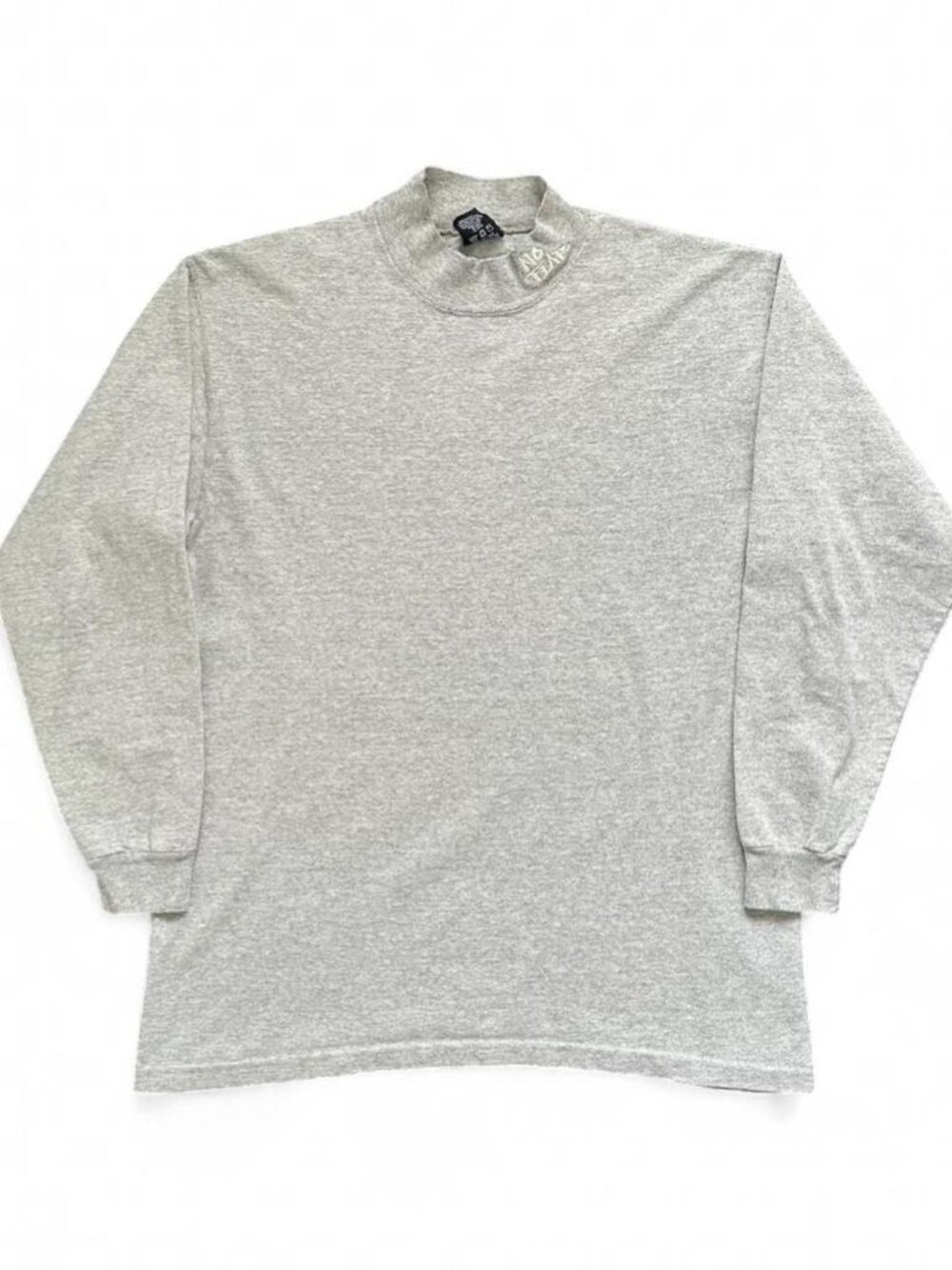 Vintage No Fear Long Sleeve T Shirt Mock Neck Y2K Mens Large Embroidered
